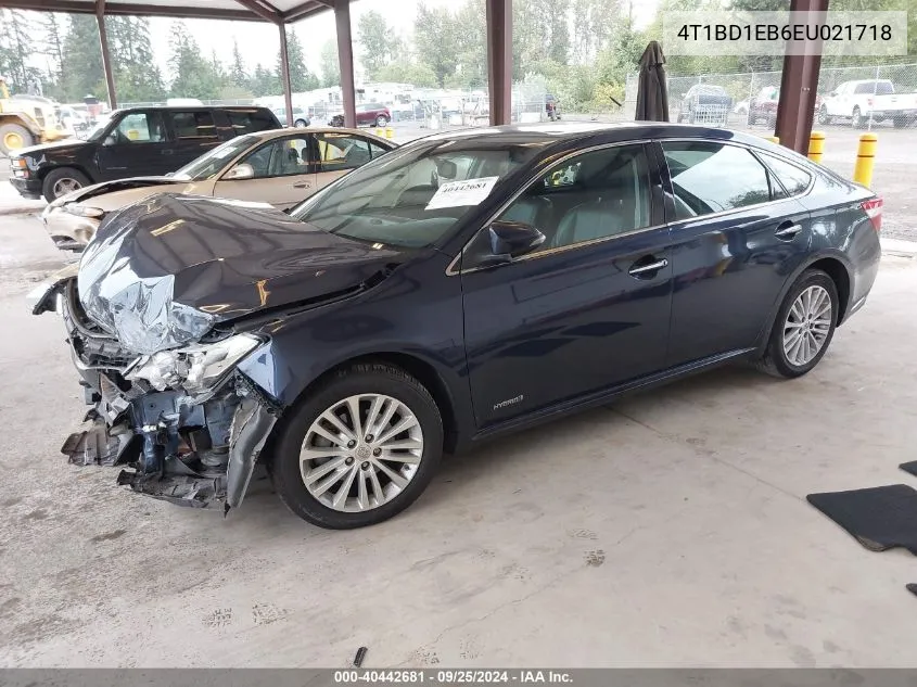 2014 Toyota Avalon Hybrid Xle Premium VIN: 4T1BD1EB6EU021718 Lot: 40442681