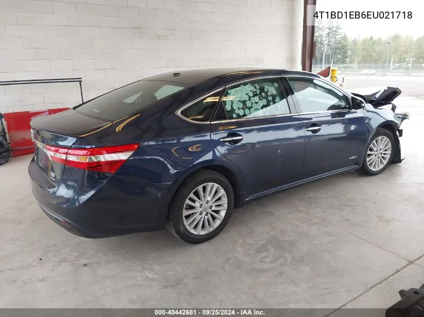 2014 Toyota Avalon Hybrid Xle Premium VIN: 4T1BD1EB6EU021718 Lot: 40442681