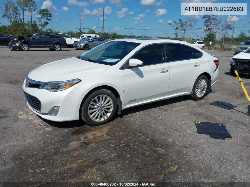 4T1BD1EB7EU022683 2014 Toyota Avalon Hybrid Xle Premium