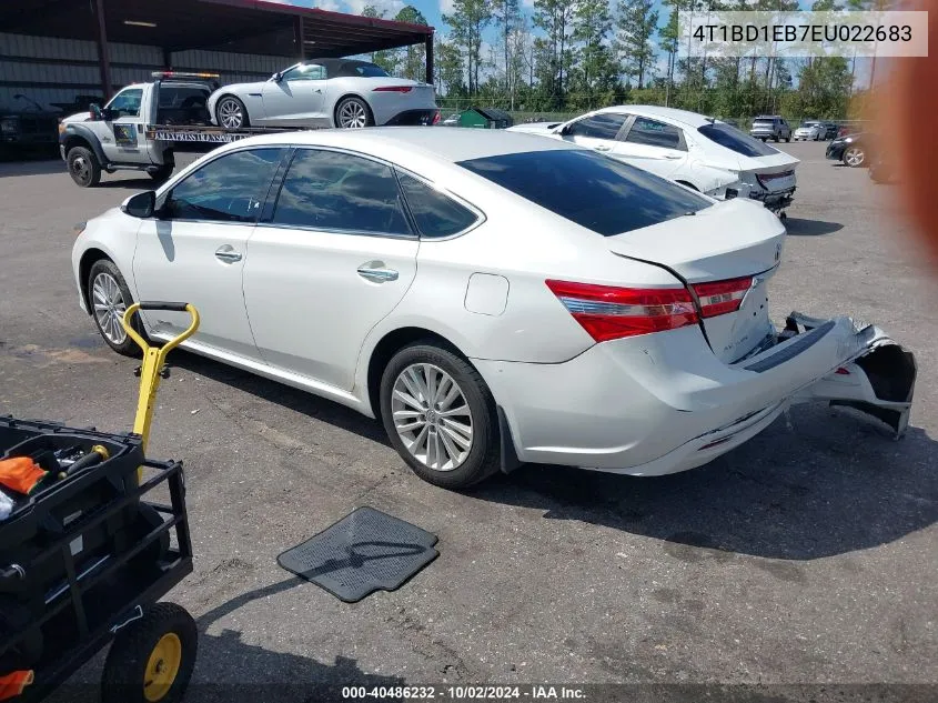 2014 Toyota Avalon Hybrid Xle Premium VIN: 4T1BD1EB7EU022683 Lot: 40486232