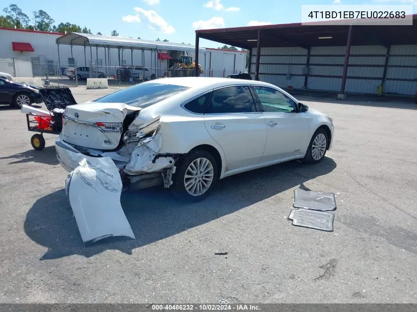 4T1BD1EB7EU022683 2014 Toyota Avalon Hybrid Xle Premium