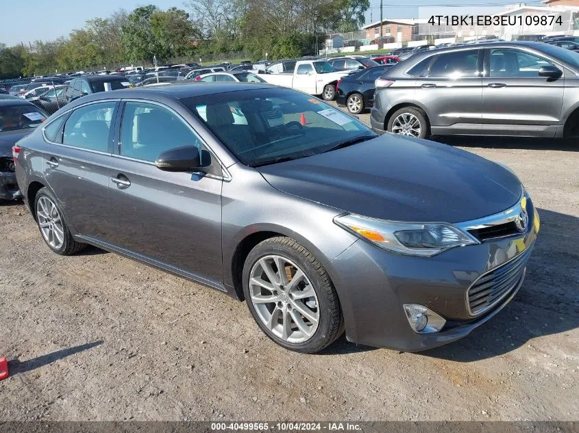 2014 Toyota Avalon Xle Touring VIN: 4T1BK1EB3EU109874 Lot: 40499565