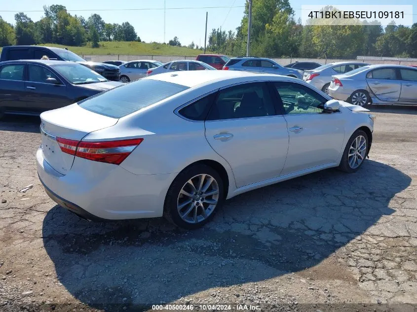 2014 Toyota Avalon Xle Touring VIN: 4T1BK1EB5EU109181 Lot: 40500246