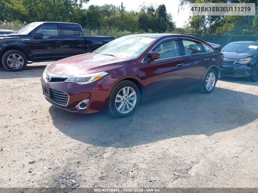 2014 Toyota Avalon Xle VIN: 4T1BK1EB3EU111219 Lot: 40510455