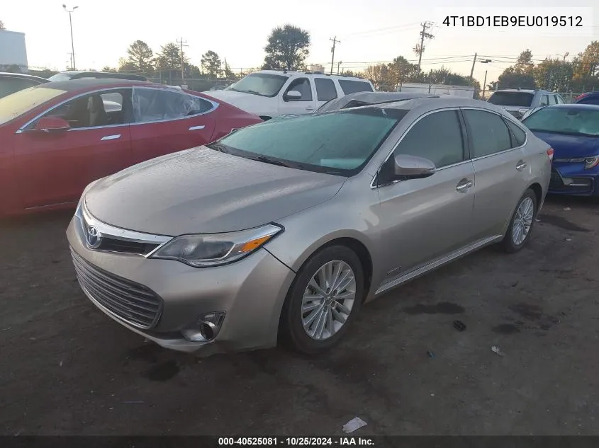 2014 Toyota Avalon Hybrid Xle Touring VIN: 4T1BD1EB9EU019512 Lot: 40525081