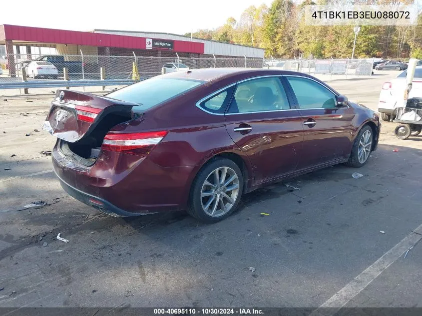 2014 Toyota Avalon Xle Touring VIN: 4T1BK1EB3EU088072 Lot: 40695110