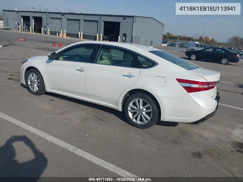 4T1BK1EB1EU113941 2014 Toyota Avalon Xle Premium