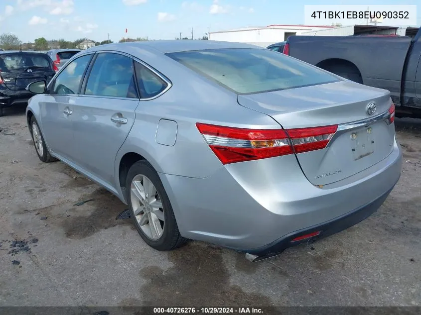 2014 Toyota Avalon Xle Premium VIN: 4T1BK1EB8EU090352 Lot: 40726276