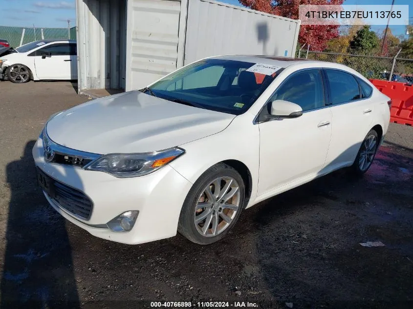 2014 Toyota Avalon Xle Touring VIN: 4T1BK1EB7EU113765 Lot: 40766898