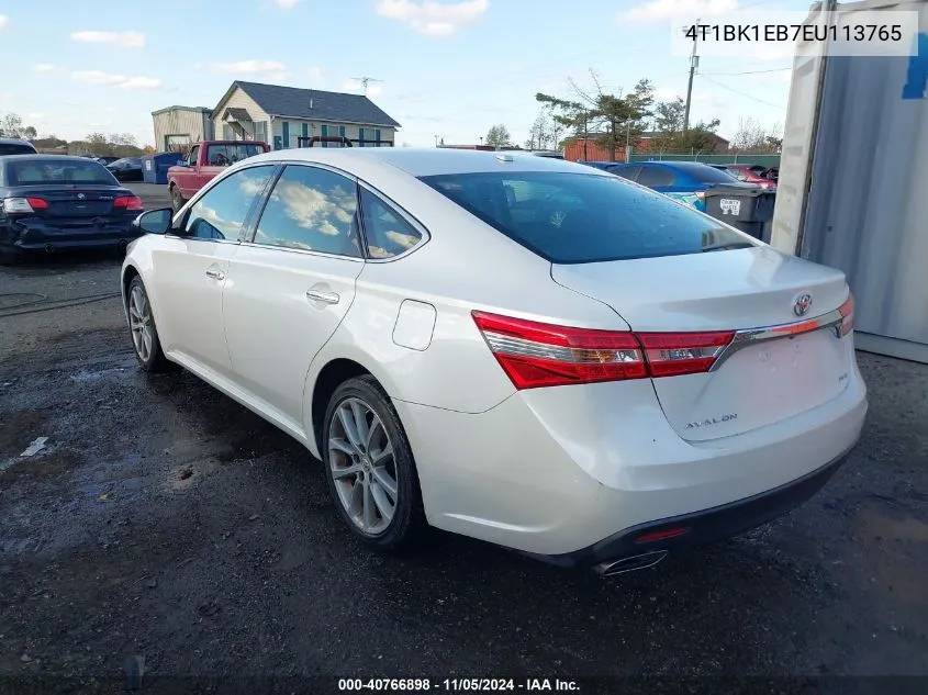 2014 Toyota Avalon Xle Touring VIN: 4T1BK1EB7EU113765 Lot: 40766898