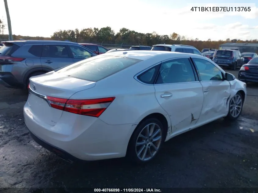 2014 Toyota Avalon Xle Touring VIN: 4T1BK1EB7EU113765 Lot: 40766898