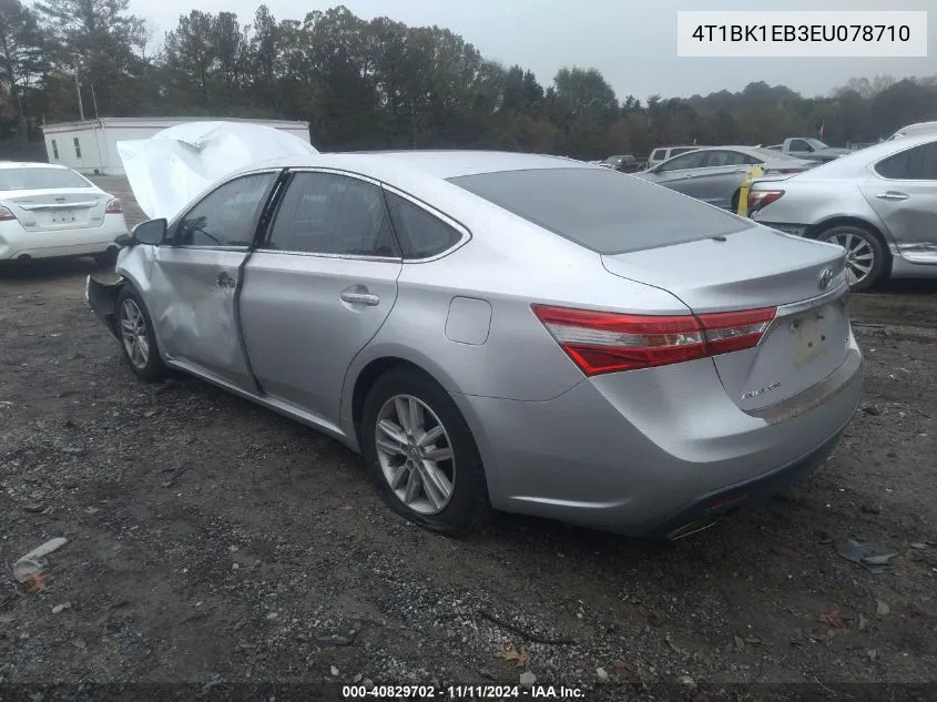 2014 Toyota Avalon Xle Premium VIN: 4T1BK1EB3EU078710 Lot: 40829702