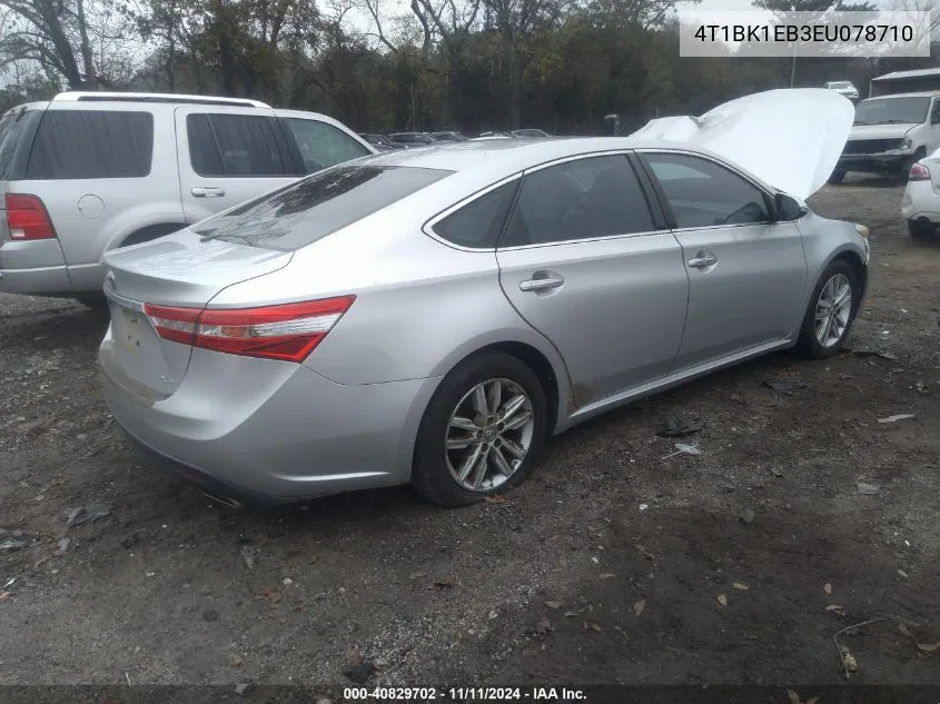 2014 Toyota Avalon Xle Premium VIN: 4T1BK1EB3EU078710 Lot: 40829702