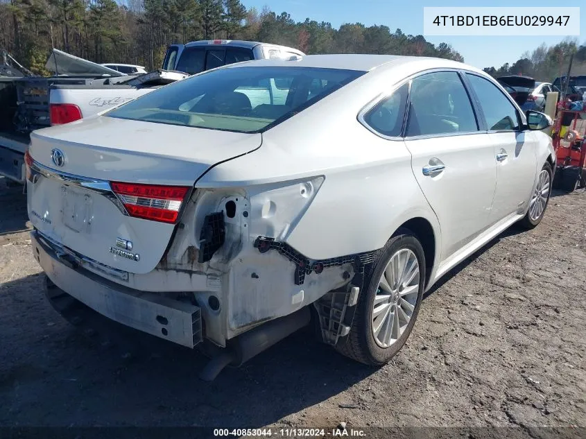 2014 Toyota Avalon Hybrid Xle Premium VIN: 4T1BD1EB6EU029947 Lot: 40853044