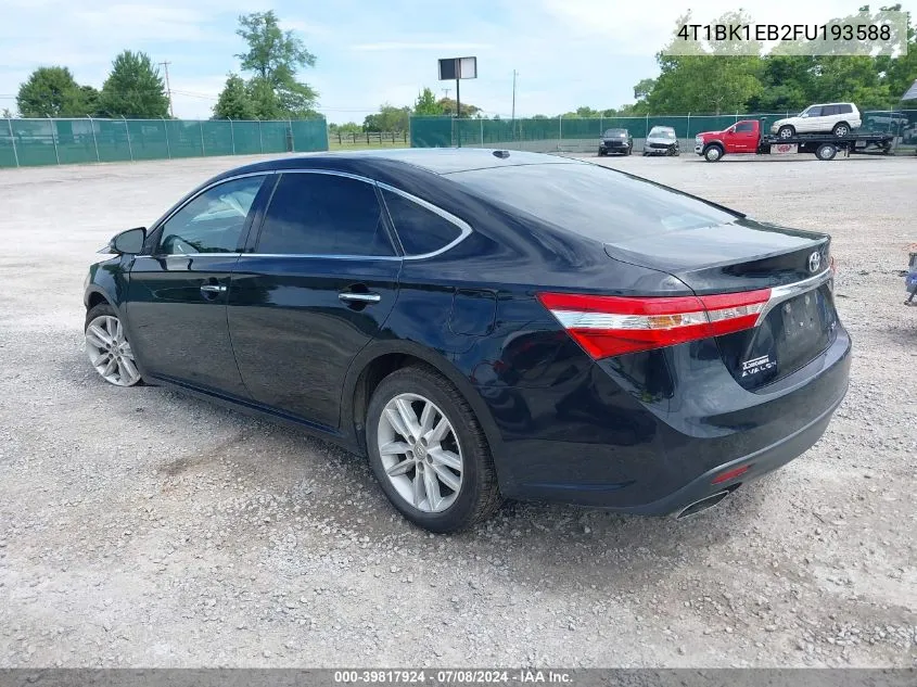 2015 Toyota Avalon Xle VIN: 4T1BK1EB2FU193588 Lot: 39817924