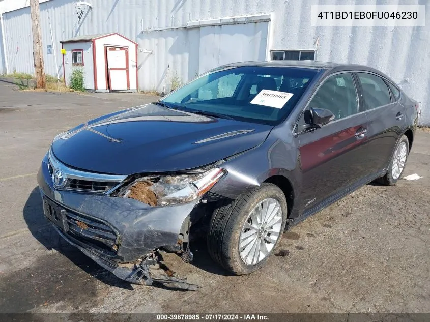 2015 Toyota Avalon Hybrid Xle Touring VIN: 4T1BD1EB0FU046230 Lot: 39878985