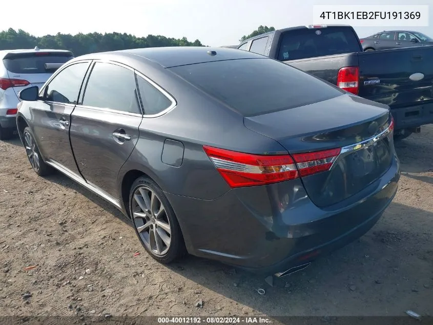 2015 Toyota Avalon Xle Touring VIN: 4T1BK1EB2FU191369 Lot: 40012192