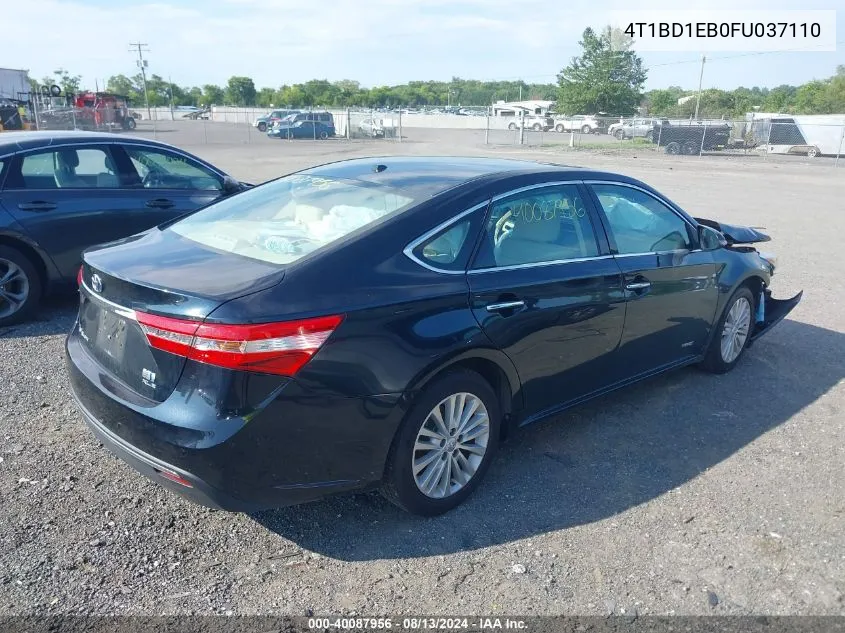 2015 Toyota Avalon Hybrid Xle Touring VIN: 4T1BD1EB0FU037110 Lot: 40087956