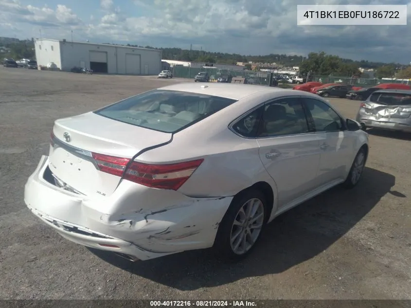 2015 Toyota Avalon Xle Touring VIN: 4T1BK1EB0FU186722 Lot: 40172216