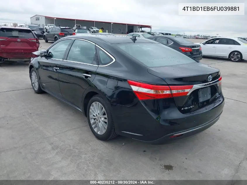 4T1BD1EB6FU039881 2015 Toyota Avalon Hybrid Limited