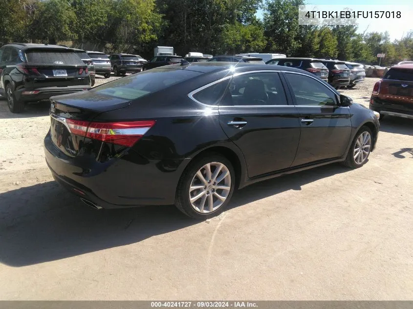 2015 Toyota Avalon Limited VIN: 4T1BK1EB1FU157018 Lot: 40241727