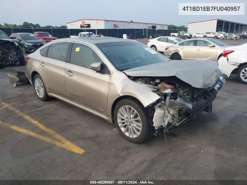 2015 Toyota Avalon Hybrid Xle Premium VIN: 4T1BD1EB7FU040957 Lot: 40290657