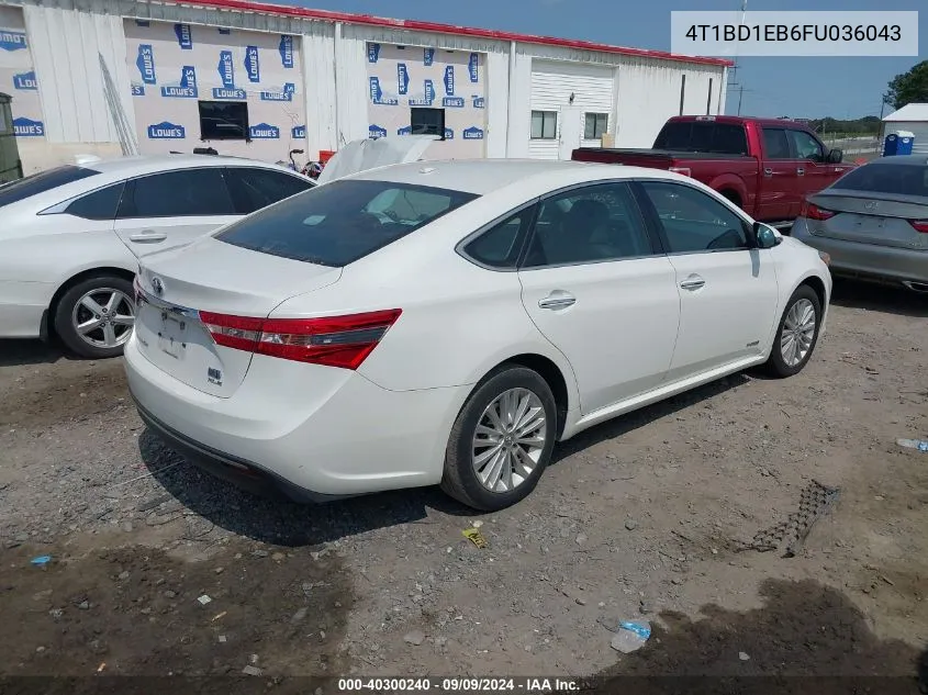 2015 Toyota Avalon Hybrid Xle Touring VIN: 4T1BD1EB6FU036043 Lot: 40300240