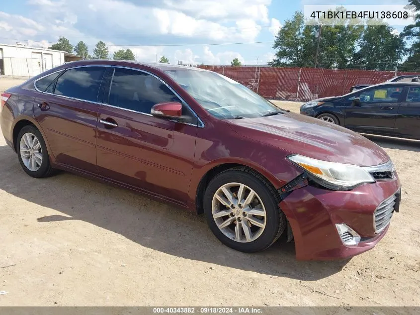 2015 Toyota Avalon VIN: 4T1BK1EB4FU138608 Lot: 40343882