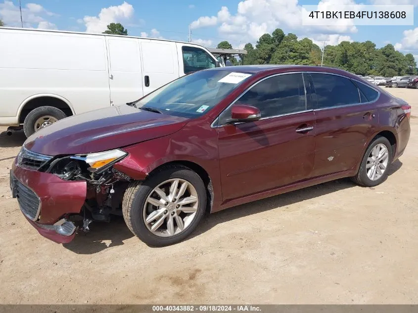 2015 Toyota Avalon VIN: 4T1BK1EB4FU138608 Lot: 40343882