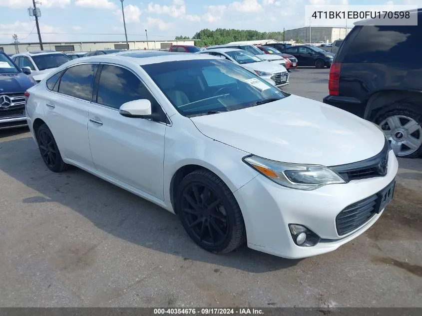 2015 Toyota Avalon Xle Touring VIN: 4T1BK1EB0FU170598 Lot: 40354676