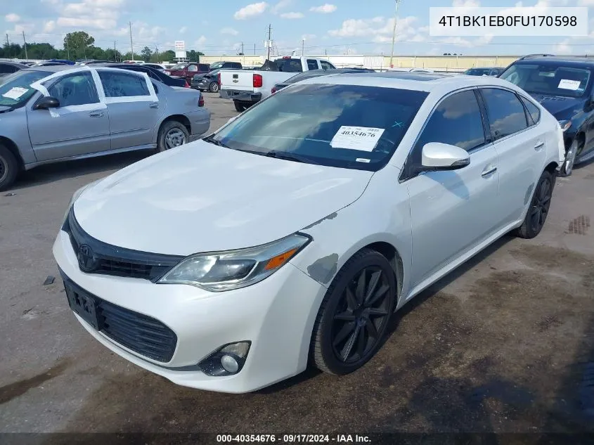 2015 Toyota Avalon Xle Touring VIN: 4T1BK1EB0FU170598 Lot: 40354676