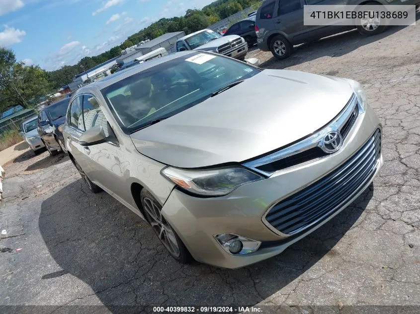 2015 Toyota Avalon Xle Touring VIN: 4T1BK1EB8FU138689 Lot: 40399832