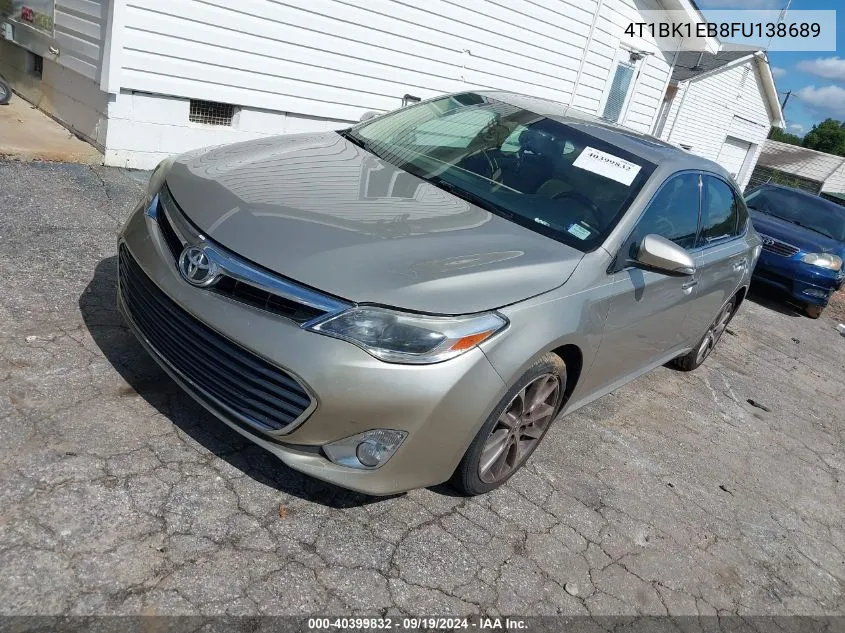 2015 Toyota Avalon Xle Touring VIN: 4T1BK1EB8FU138689 Lot: 40399832