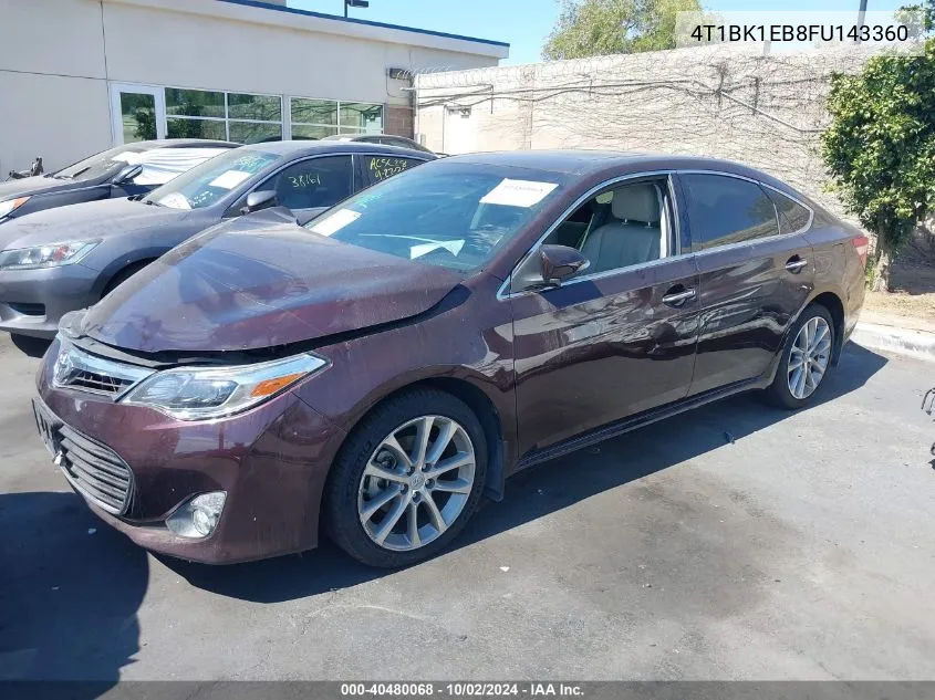 4T1BK1EB8FU143360 2015 Toyota Avalon Xle Touring