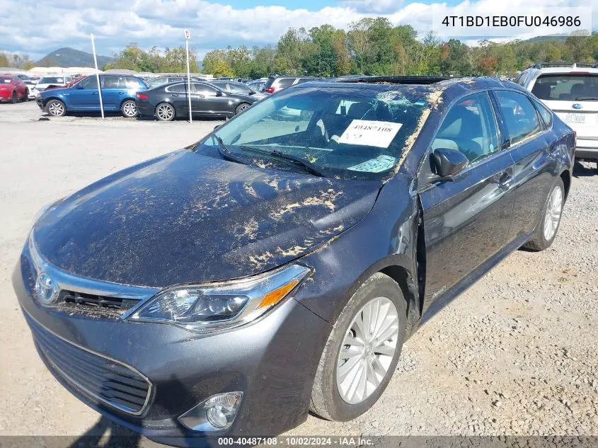 2015 Toyota Avalon Hybrid Xle Touring VIN: 4T1BD1EB0FU046986 Lot: 40487108