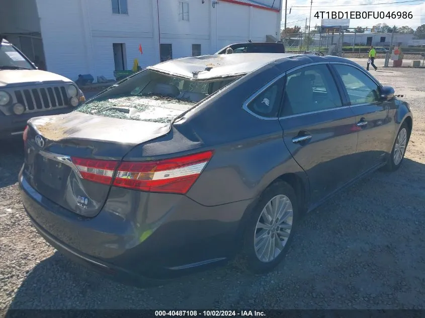 4T1BD1EB0FU046986 2015 Toyota Avalon Hybrid Xle Touring