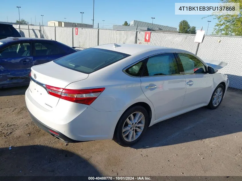 4T1BK1EB3FU137868 2015 Toyota Avalon Limited