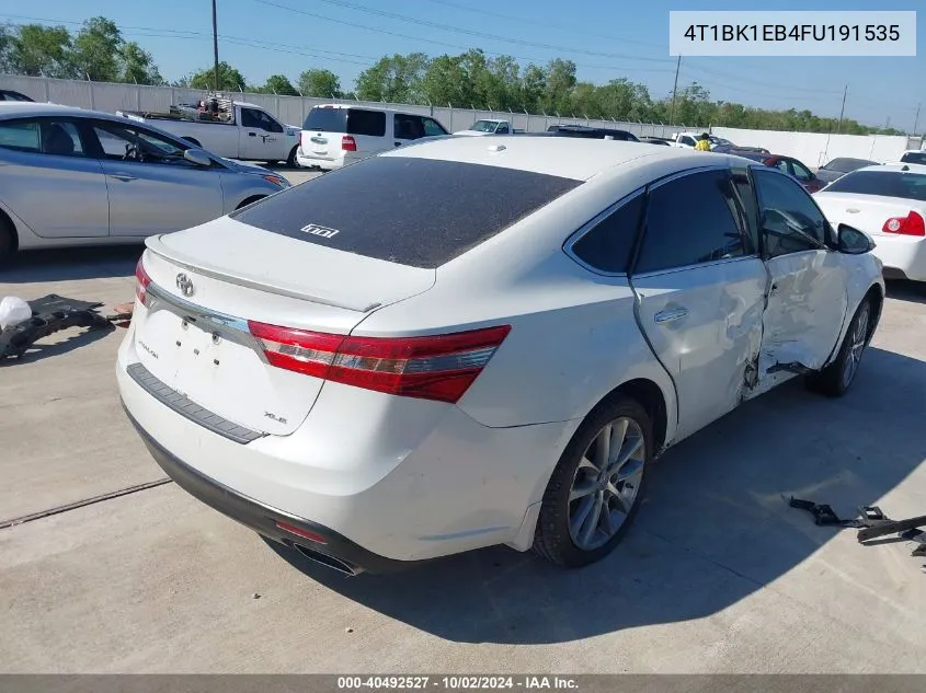 2015 Toyota Avalon Xle Touring VIN: 4T1BK1EB4FU191535 Lot: 40492527