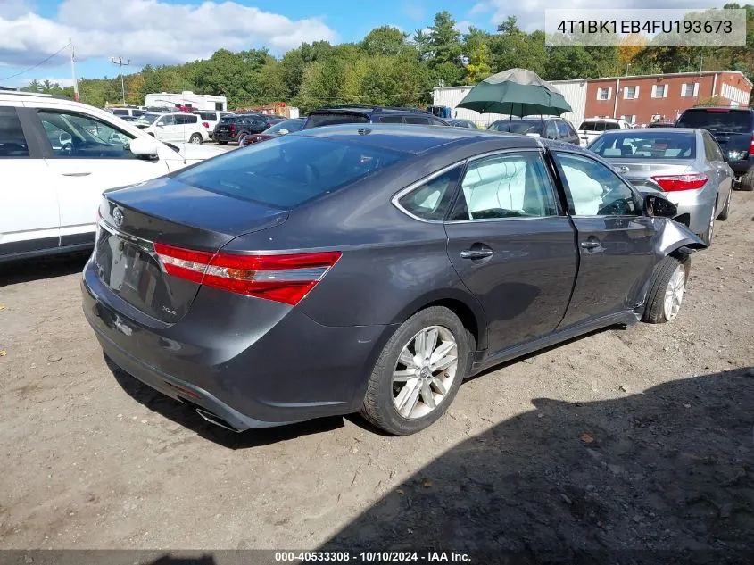 2015 Toyota Avalon Xle VIN: 4T1BK1EB4FU193673 Lot: 40533308