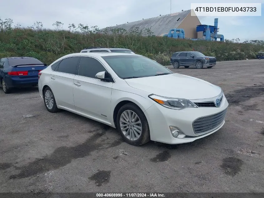 2015 Toyota Avalon Hybrid/Prem/Tour/Ltd VIN: 4T1BD1EB0FU043733 Lot: 40608995