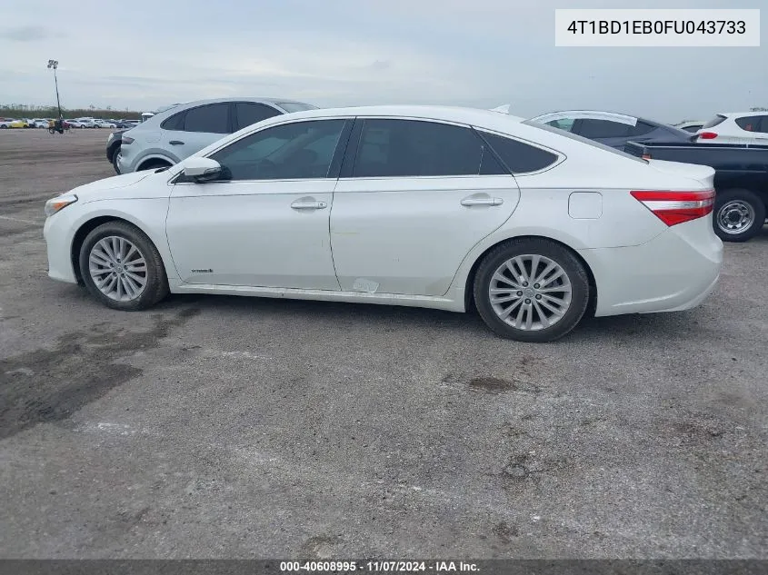 2015 Toyota Avalon Hybrid/Prem/Tour/Ltd VIN: 4T1BD1EB0FU043733 Lot: 40608995