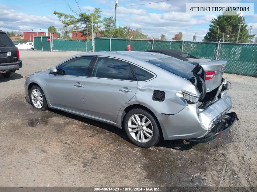 2015 Toyota Avalon Xle VIN: 4T1BK1EB2FU192084 Lot: 40614523