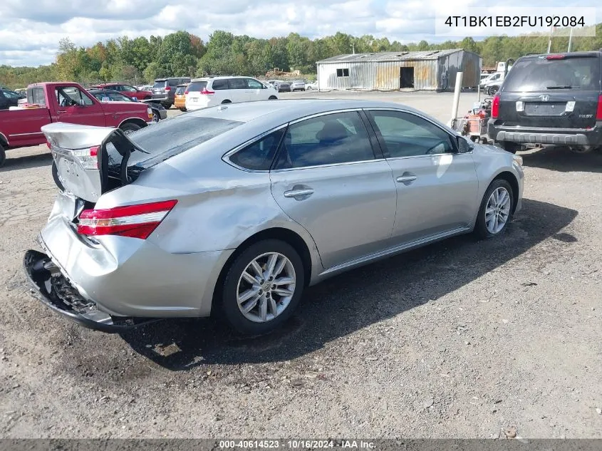 2015 Toyota Avalon Xle VIN: 4T1BK1EB2FU192084 Lot: 40614523