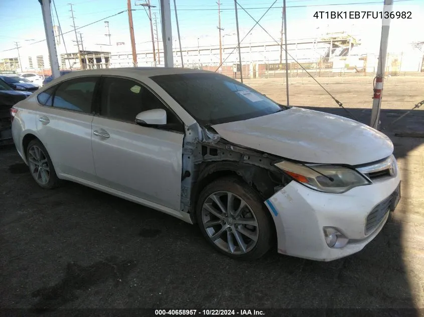 2015 Toyota Avalon Xle Touring VIN: 4T1BK1EB7FU136982 Lot: 40658957