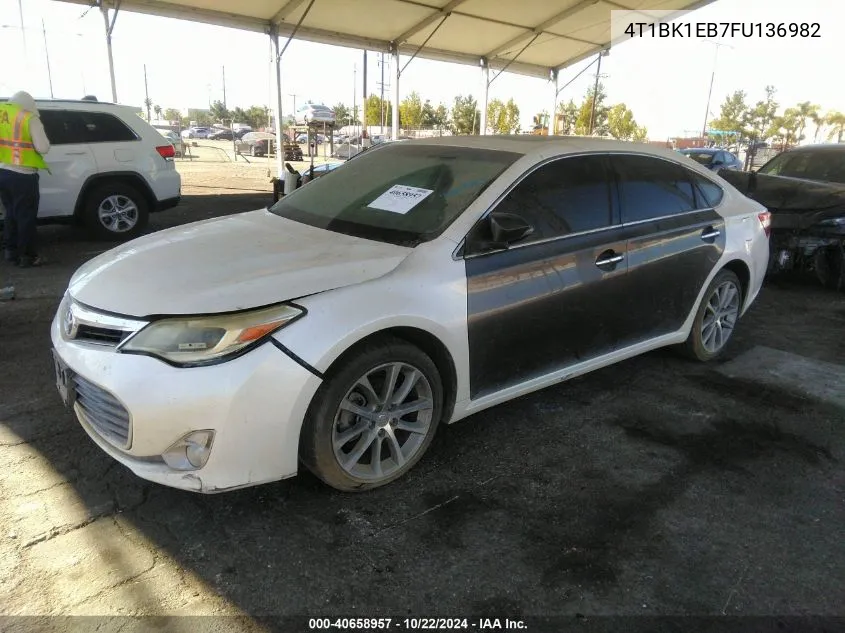 2015 Toyota Avalon Xle Touring VIN: 4T1BK1EB7FU136982 Lot: 40658957