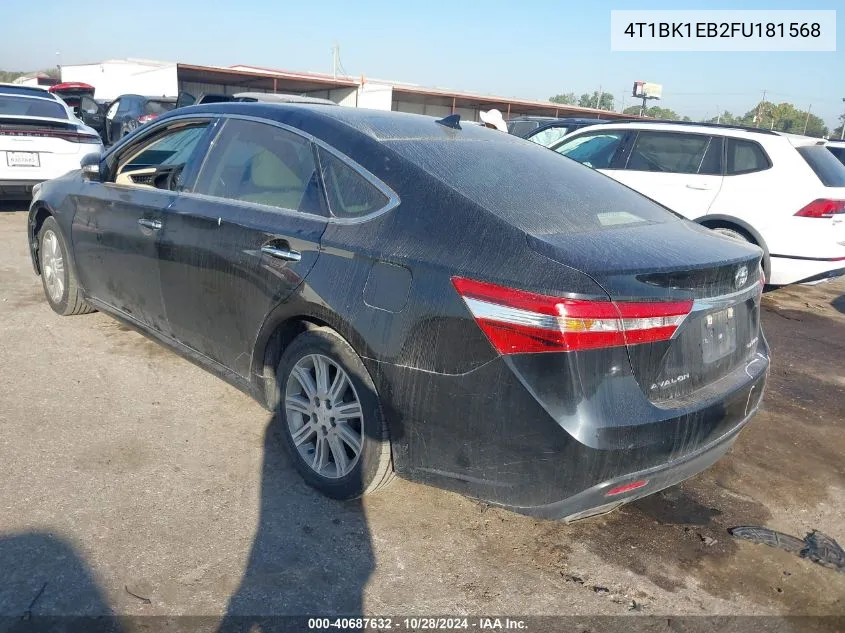 2015 Toyota Avalon Xle/Premium/Touring/Ltd VIN: 4T1BK1EB2FU181568 Lot: 40687632