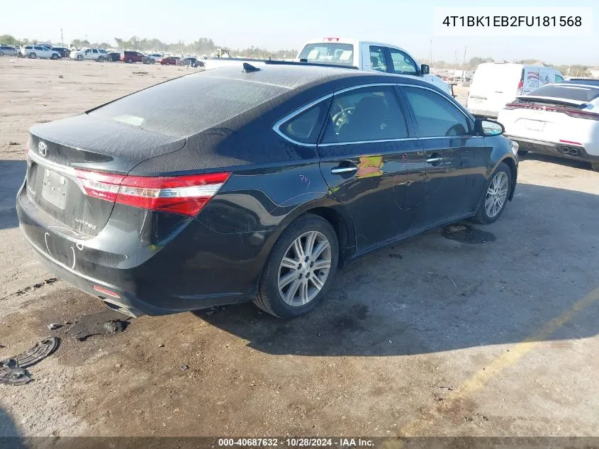 2015 Toyota Avalon Xle/Premium/Touring/Ltd VIN: 4T1BK1EB2FU181568 Lot: 40687632