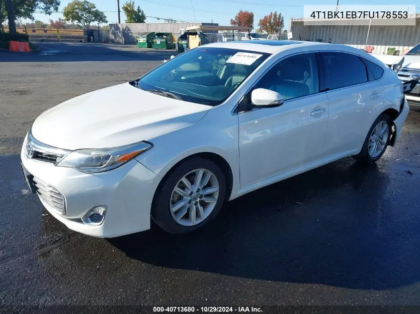 2015 Toyota Avalon Xle Premium VIN: 4T1BK1EB7FU178553 Lot: 40713680