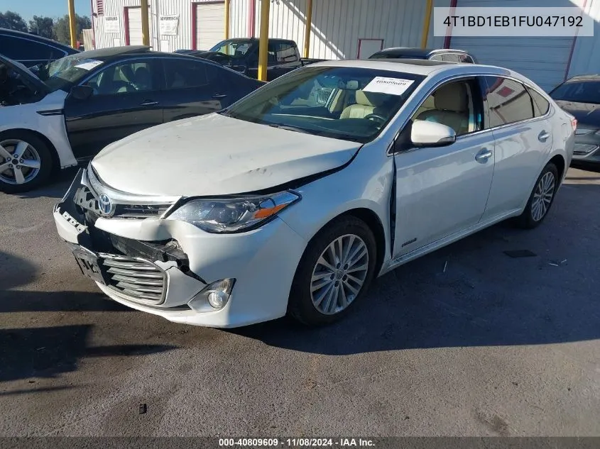 2015 Toyota Avalon Hybrid Xle Touring VIN: 4T1BD1EB1FU047192 Lot: 40809609