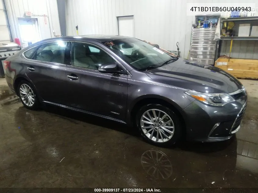 2016 Toyota Avalon Hybrid Limited VIN: 4T1BD1EB6GU049943 Lot: 39909137